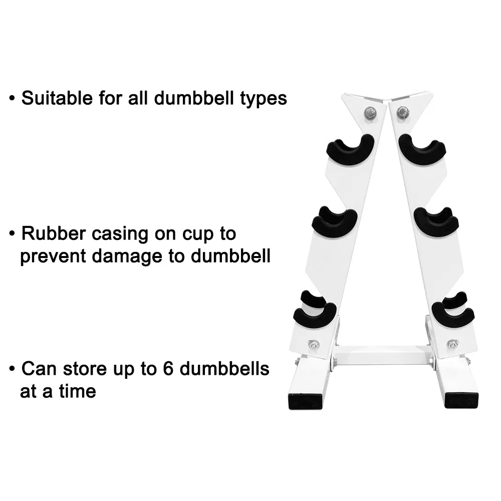 3 TIER WHITE DUMBELL STORAGE HOLDER RACK