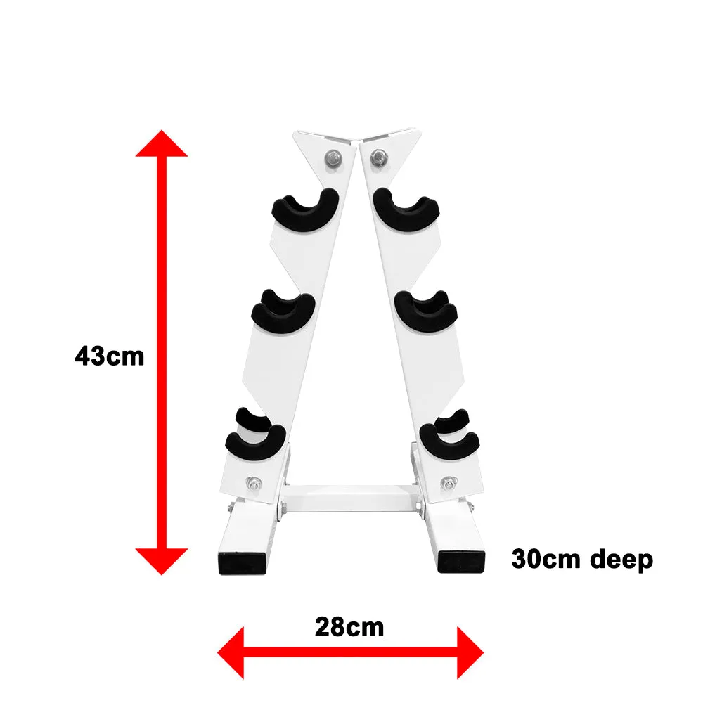 3 TIER WHITE DUMBELL STORAGE HOLDER RACK