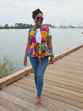 Ankara Sleeveless Peplum Blouse