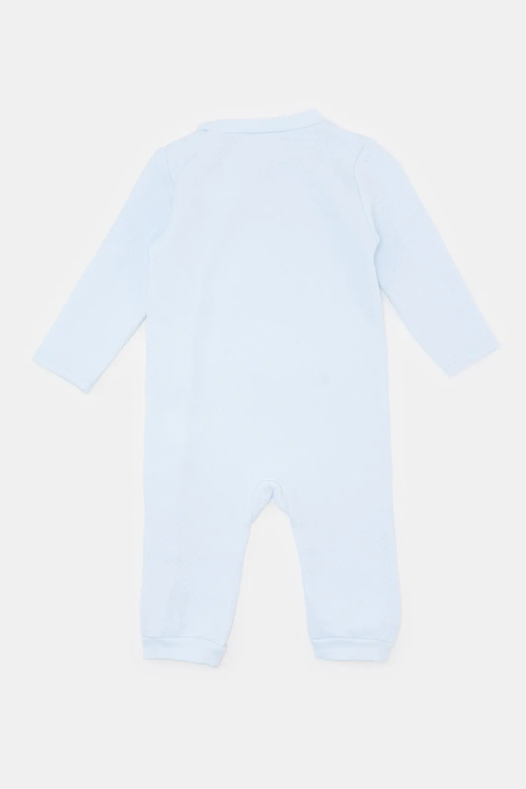 Baby Blue Bear Front Button Romper