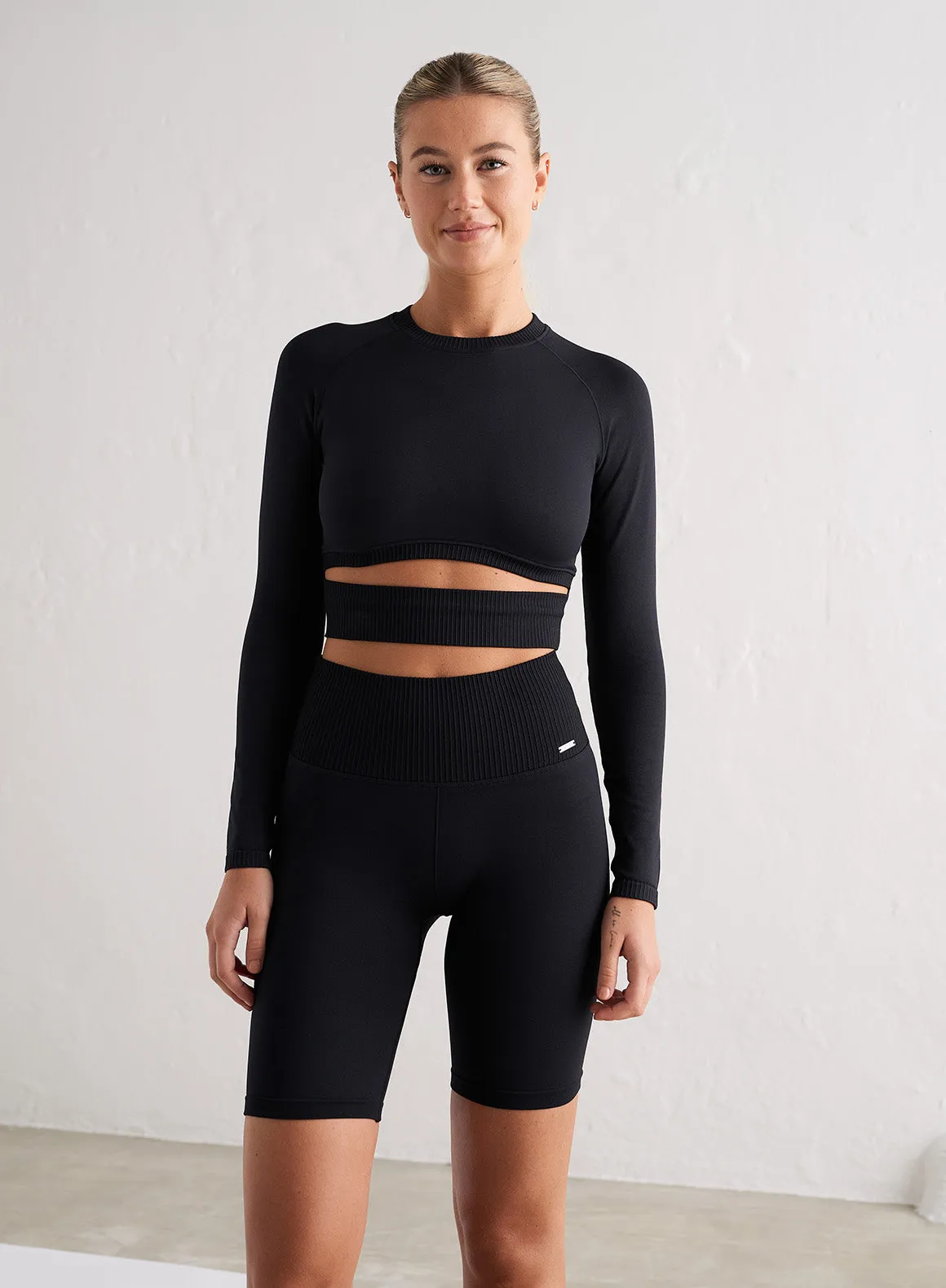 Black Limitless Seamless Biker Shorts