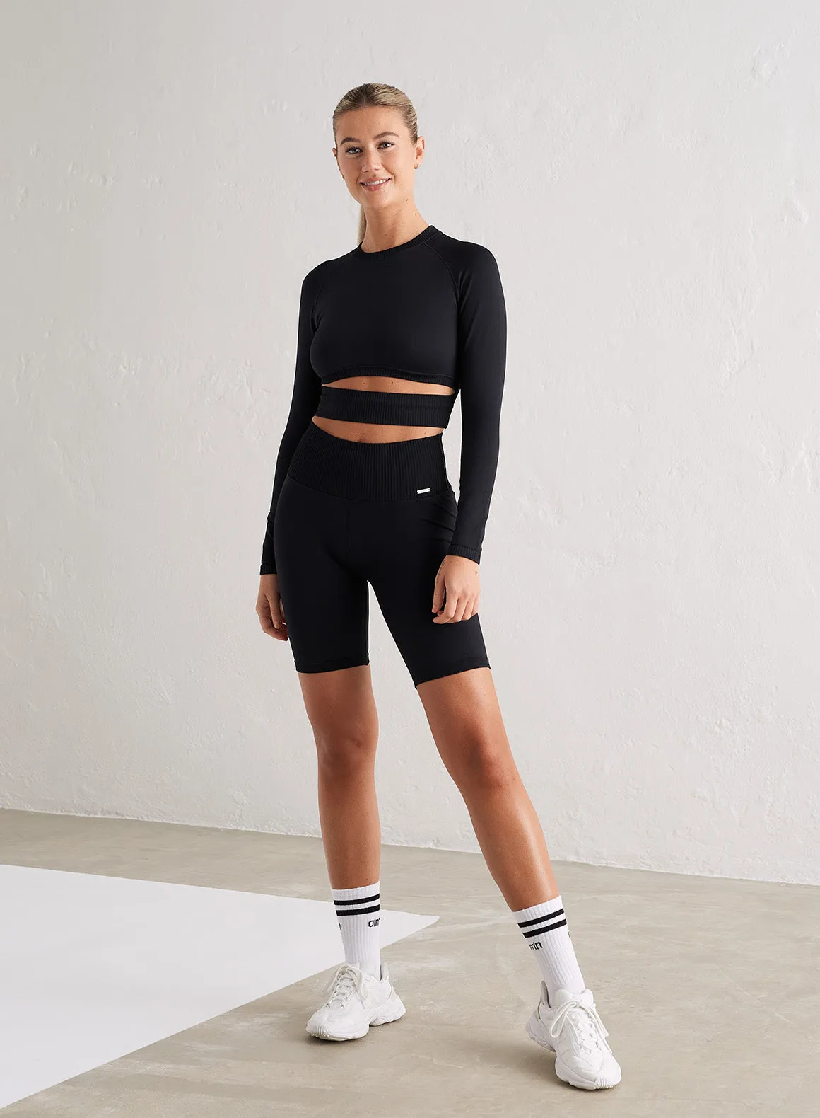 Black Limitless Seamless Biker Shorts