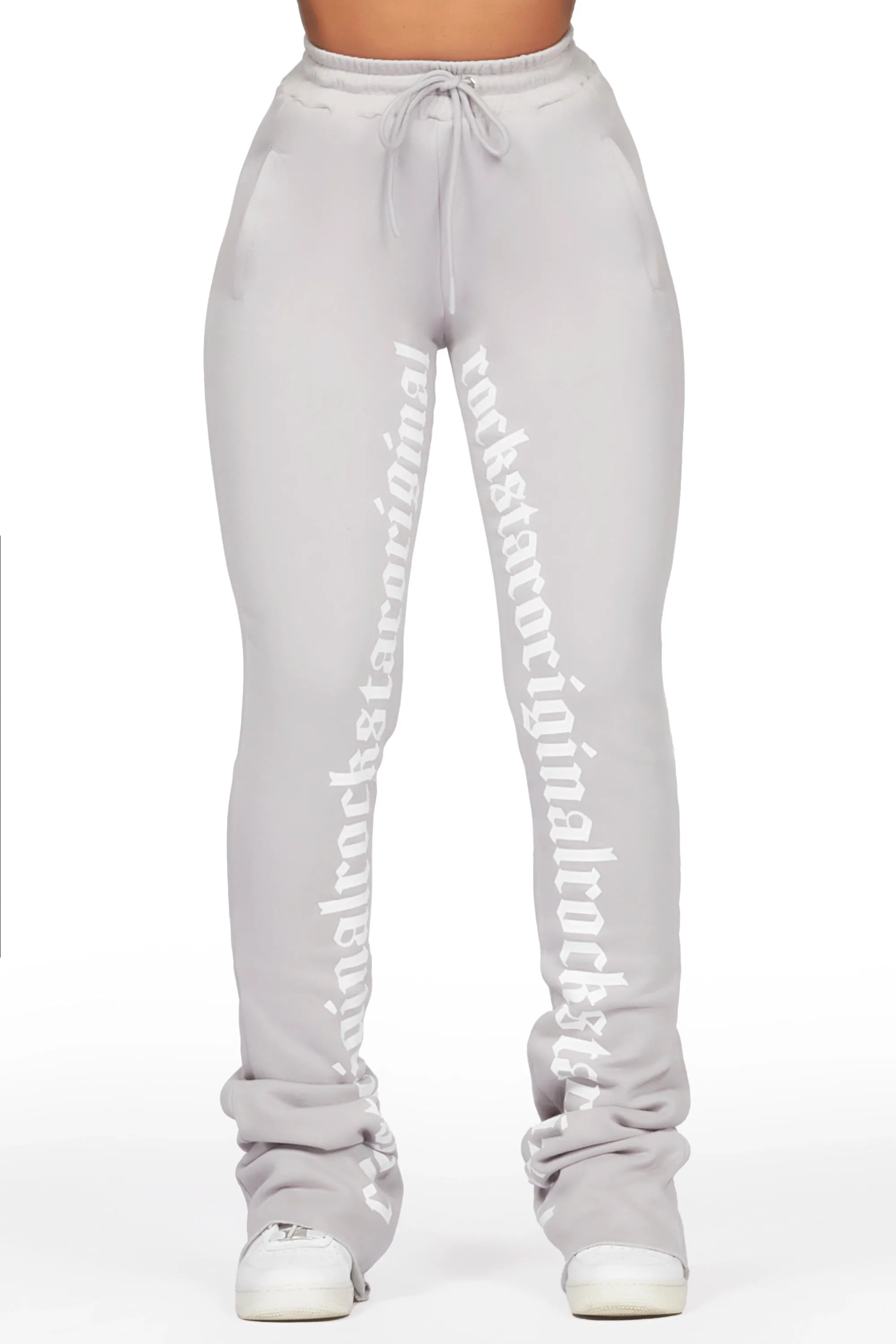 Blakely Heather Grey Super Stacked Pant