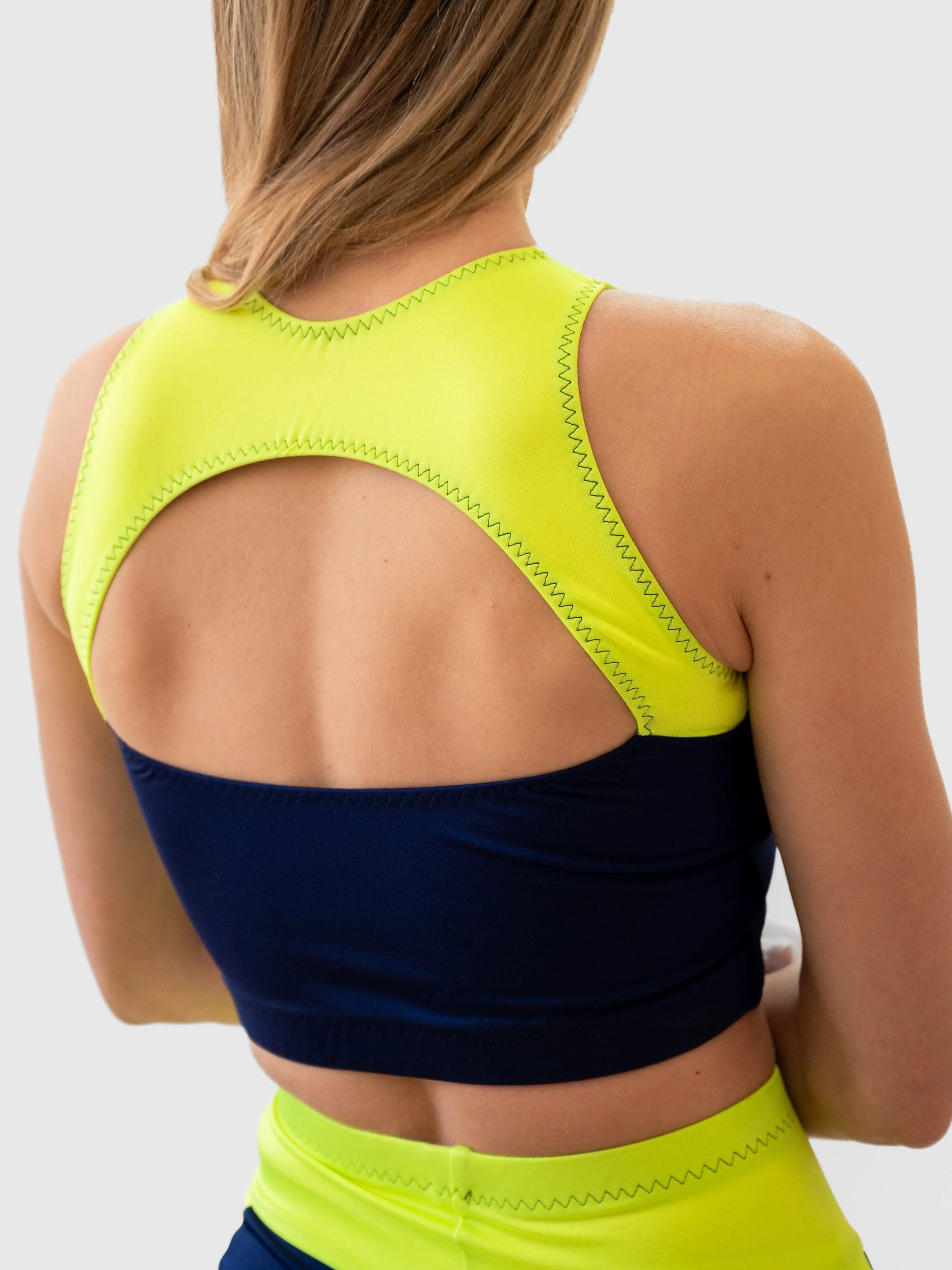 Blue and Yellow Crop Top Atlas