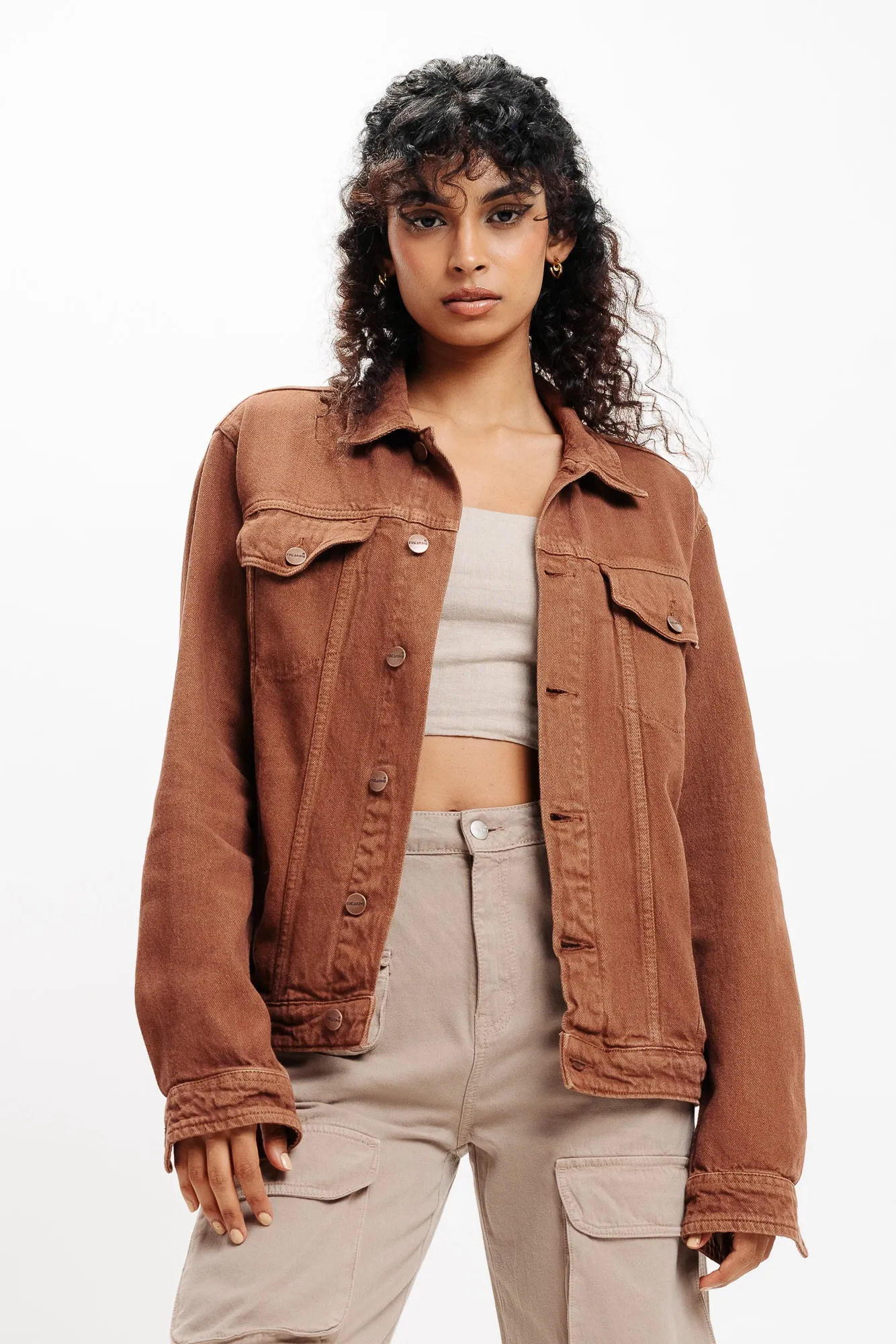 Brown Classic Trucker Denim Jacket