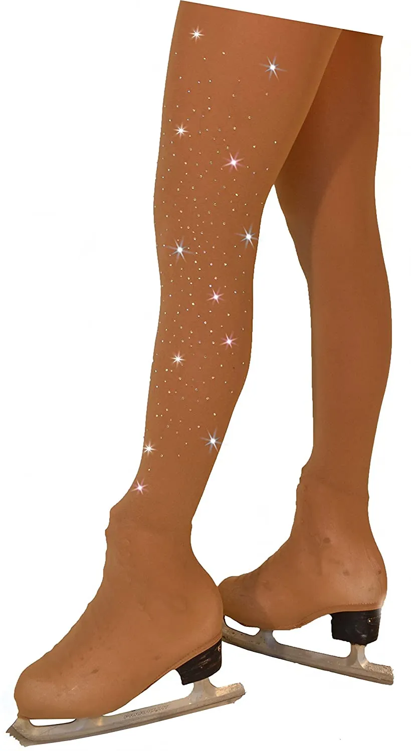 ChloeNoel - Over the Boot Skating Tights with Crystals (Medium Tan)