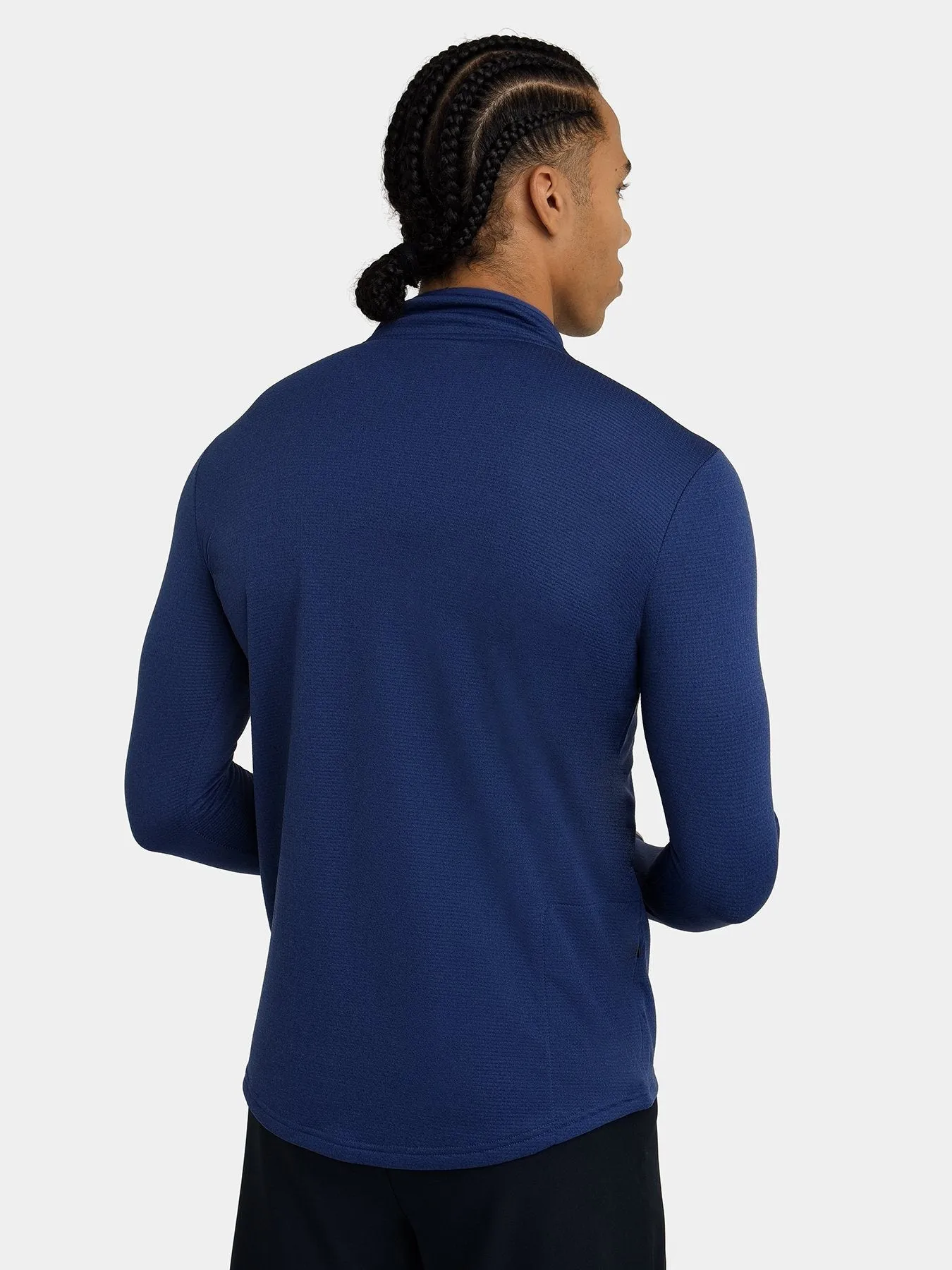 Cloud Fleece Quarter Zip Running Top For Men With Thumbholes & Side Zip Pocket