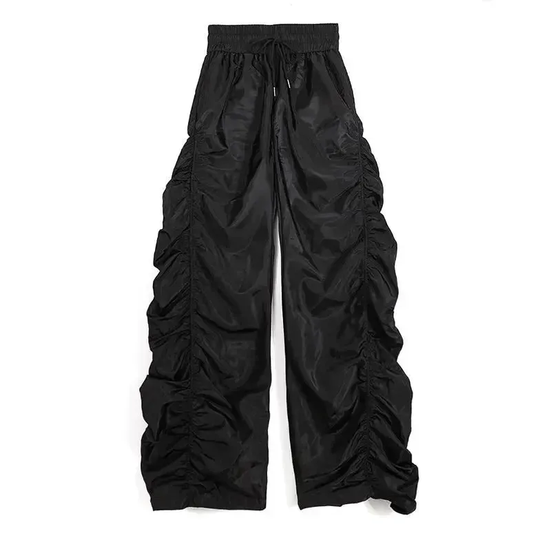 Comfortable Black Baggy High-Waist Halloween Pants