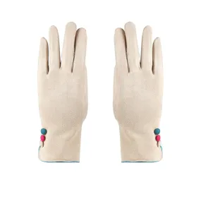 Designer Winter Gloves For Women - Off White