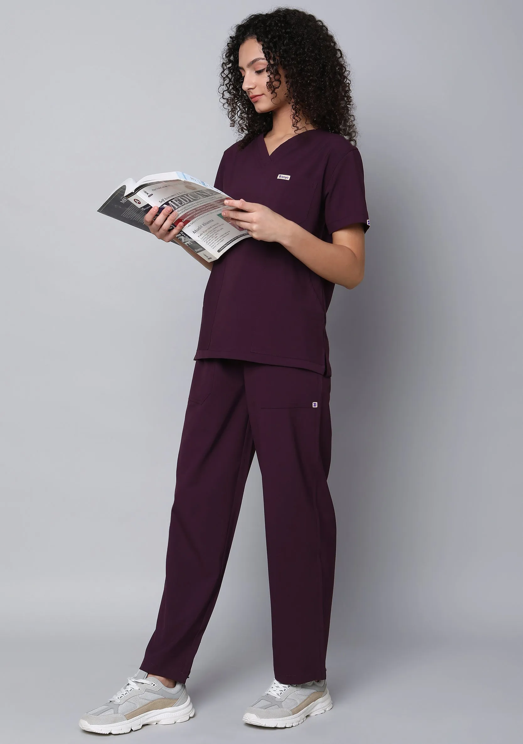 Ecoflex Women's 5 Pocket (Wine) Scrub - Bundle Set