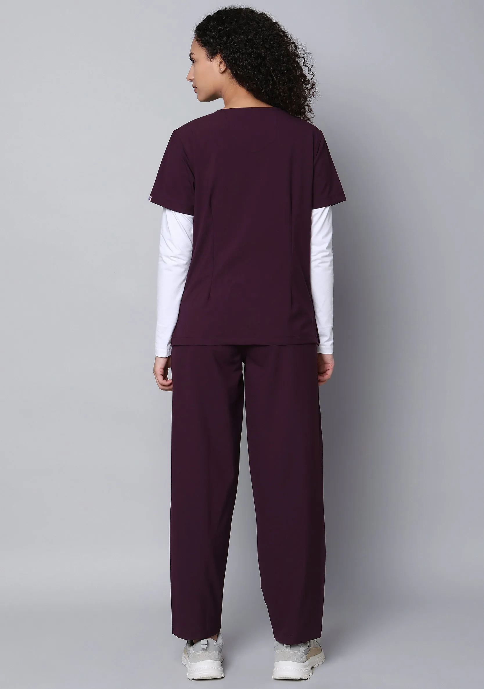 Ecoflex Women's V-Neck (Wine) Plus Size Scrub