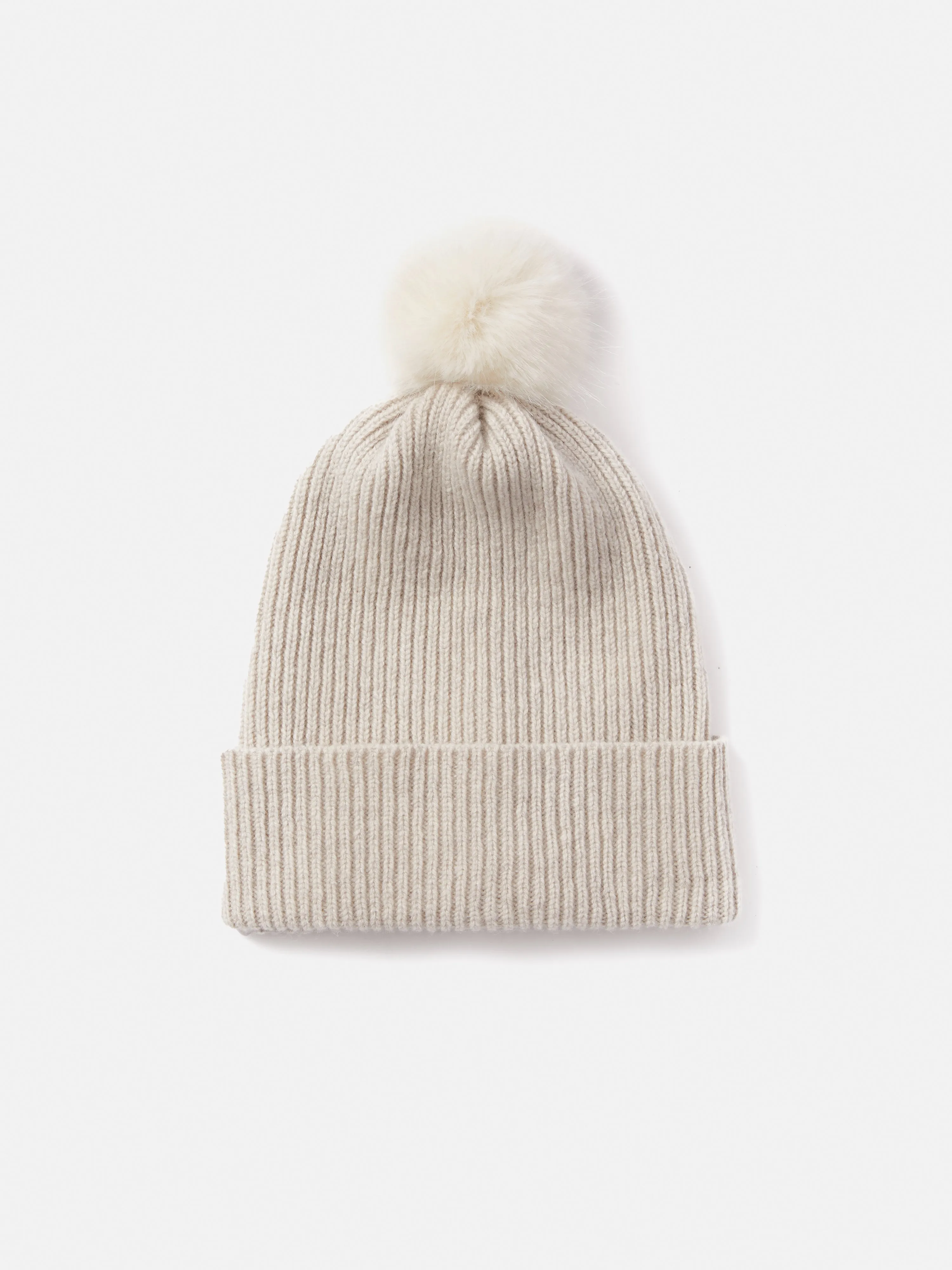 Faux Fur Pom Hat | Cream