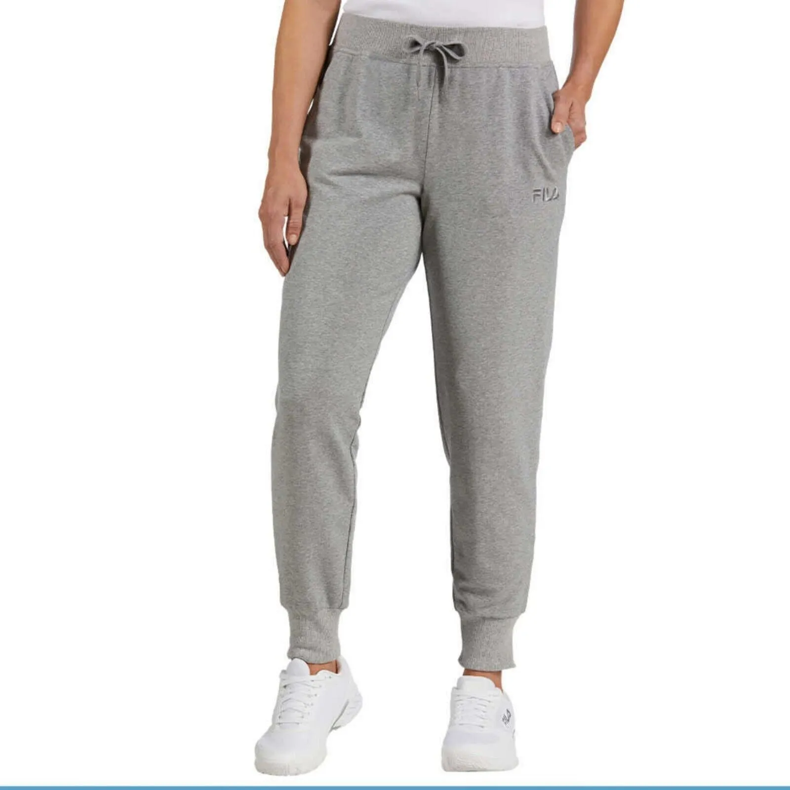 FILA Women's Soft Cotton Blend French Terry Active Pants Joggers