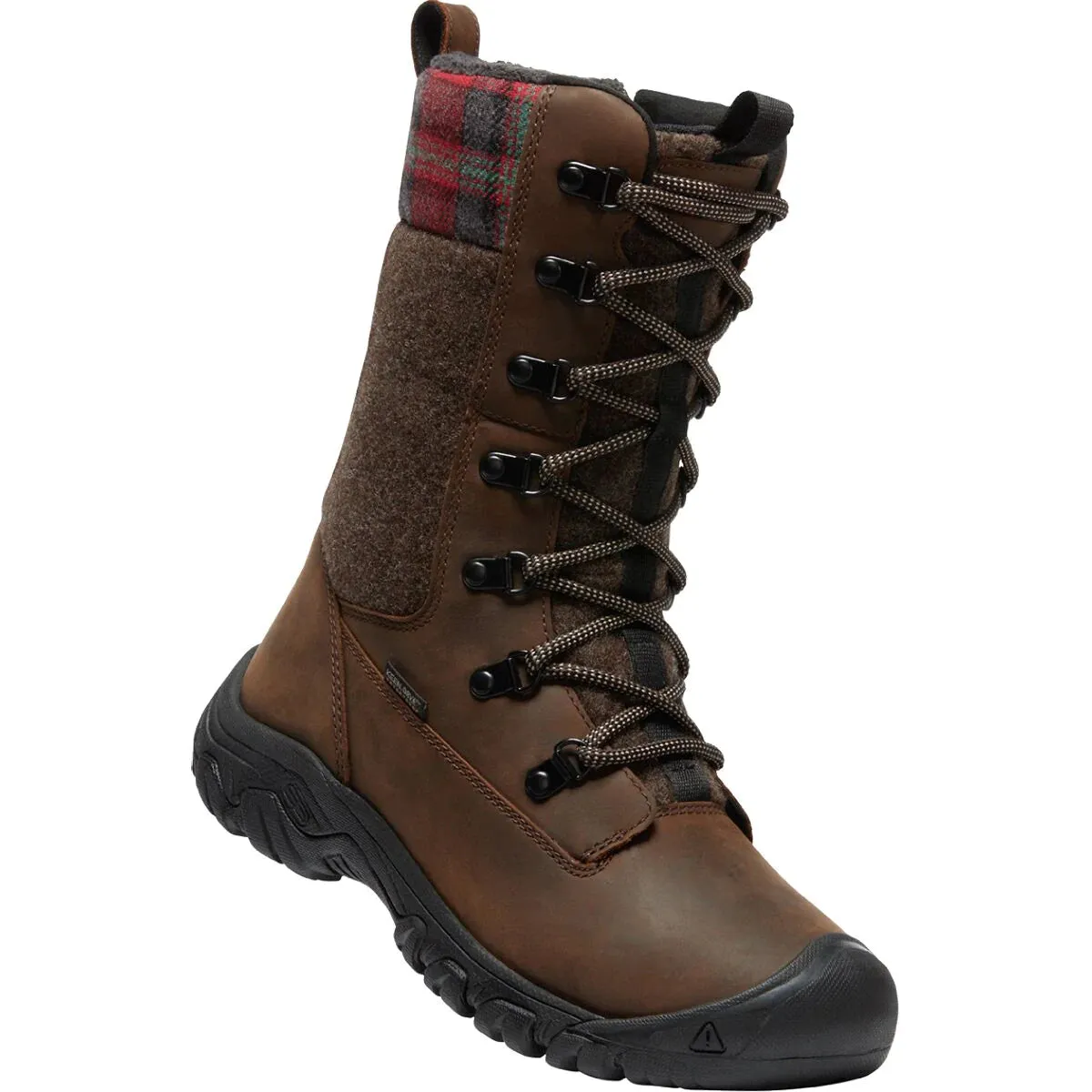 Greta Tall Boot Waterproof Brown/Red Plaid