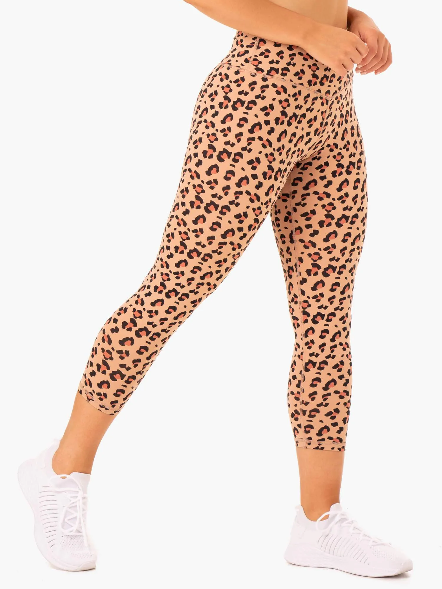 Hybrid 7/8 Leggings - Tan Leopard