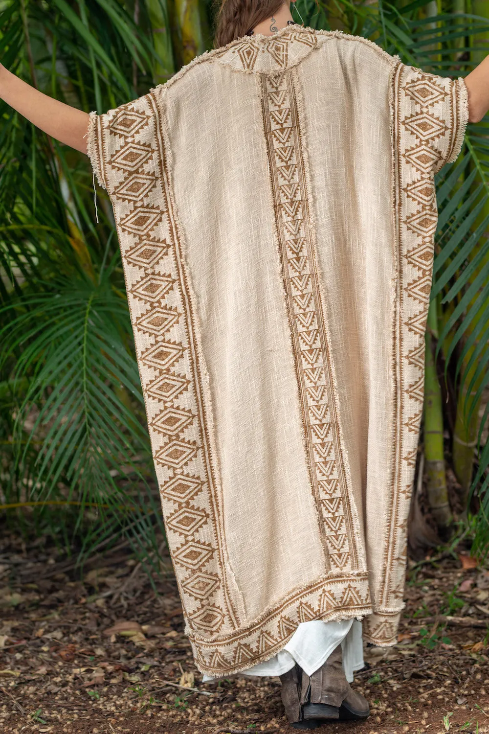 KERALA KAFTAN IN NATURAL WHITE