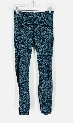 Lululemon Athletica Size 6 Black/Blue Animal Print Activewear Pants