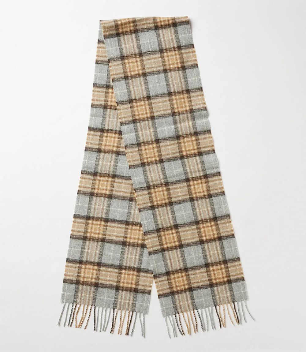 Merino Wool Fringed Plaid Scarf