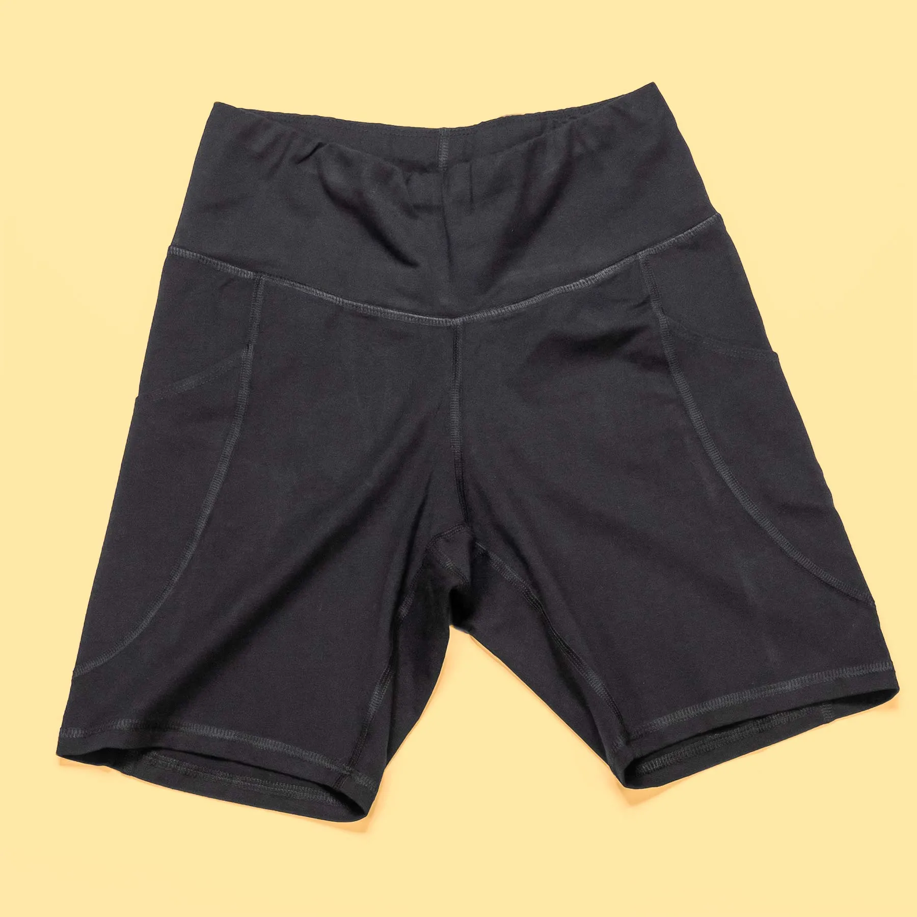 MOUNTAINSIDE Organic Cotton Blackout Fitness Workout Shorts (With Pockets)