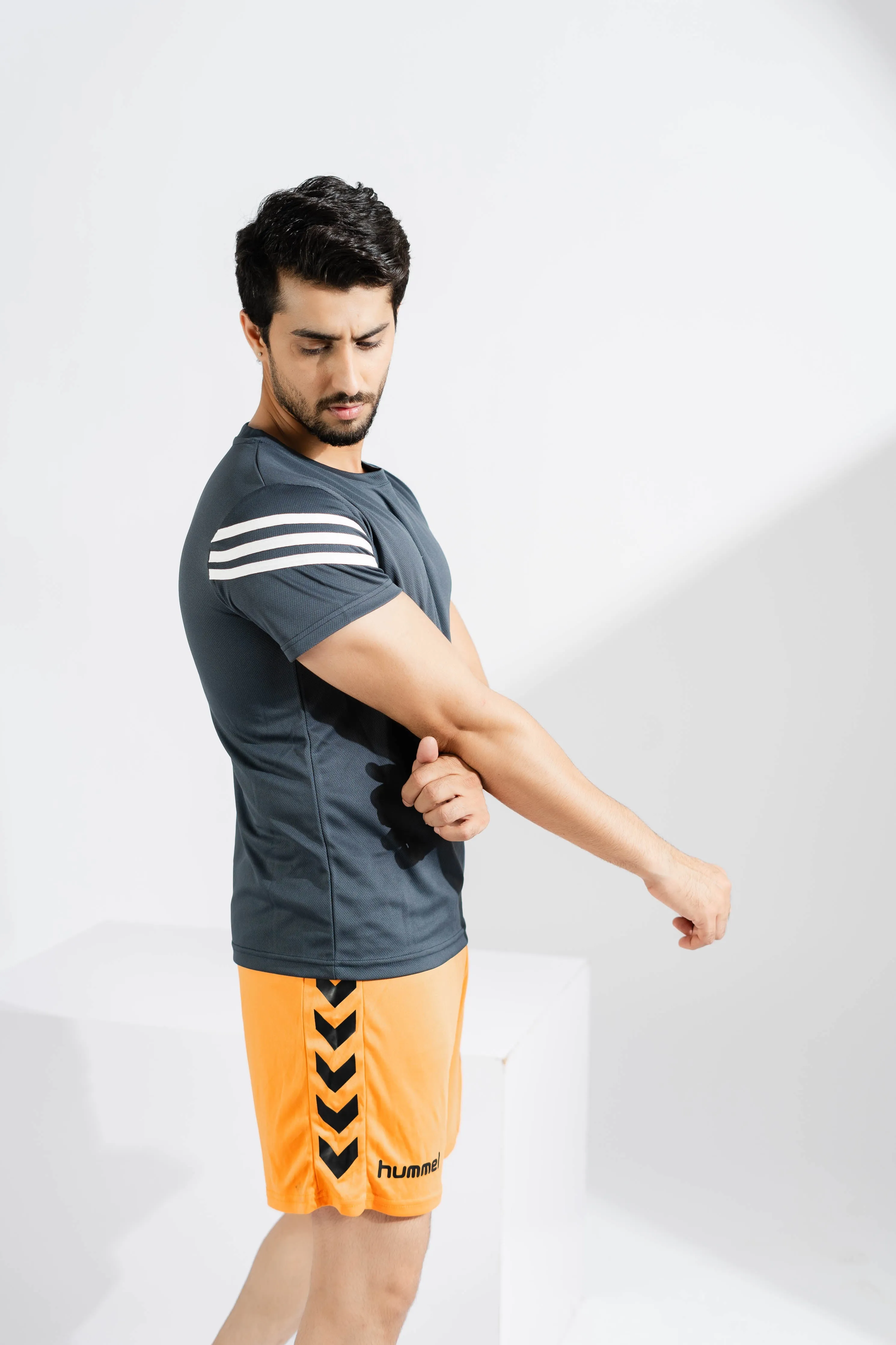 Polo Athletica Men's Shoulder Stripes Activewear Tee Shirt