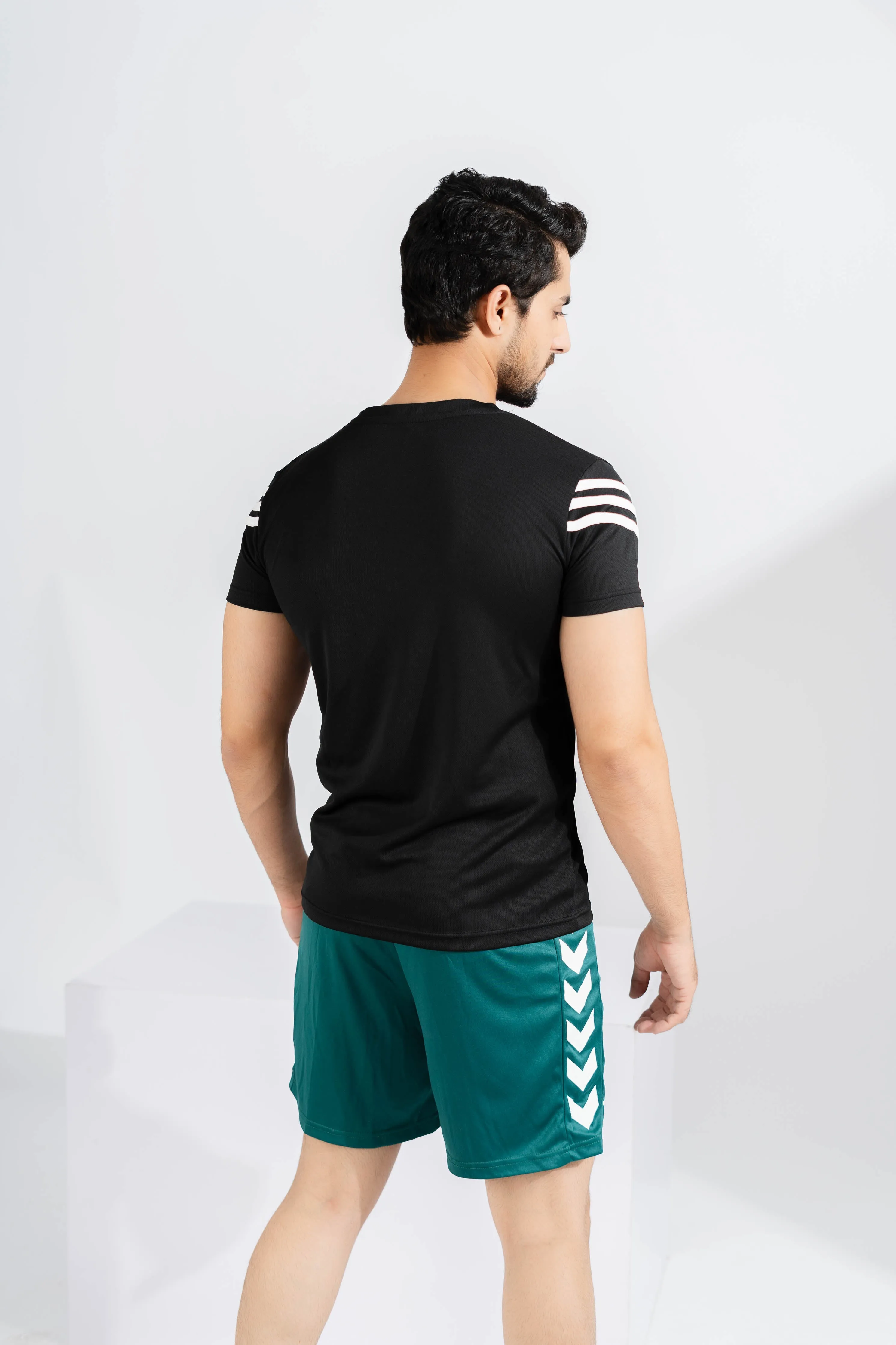 Polo Athletica Men's Shoulder Stripes Activewear Tee Shirt