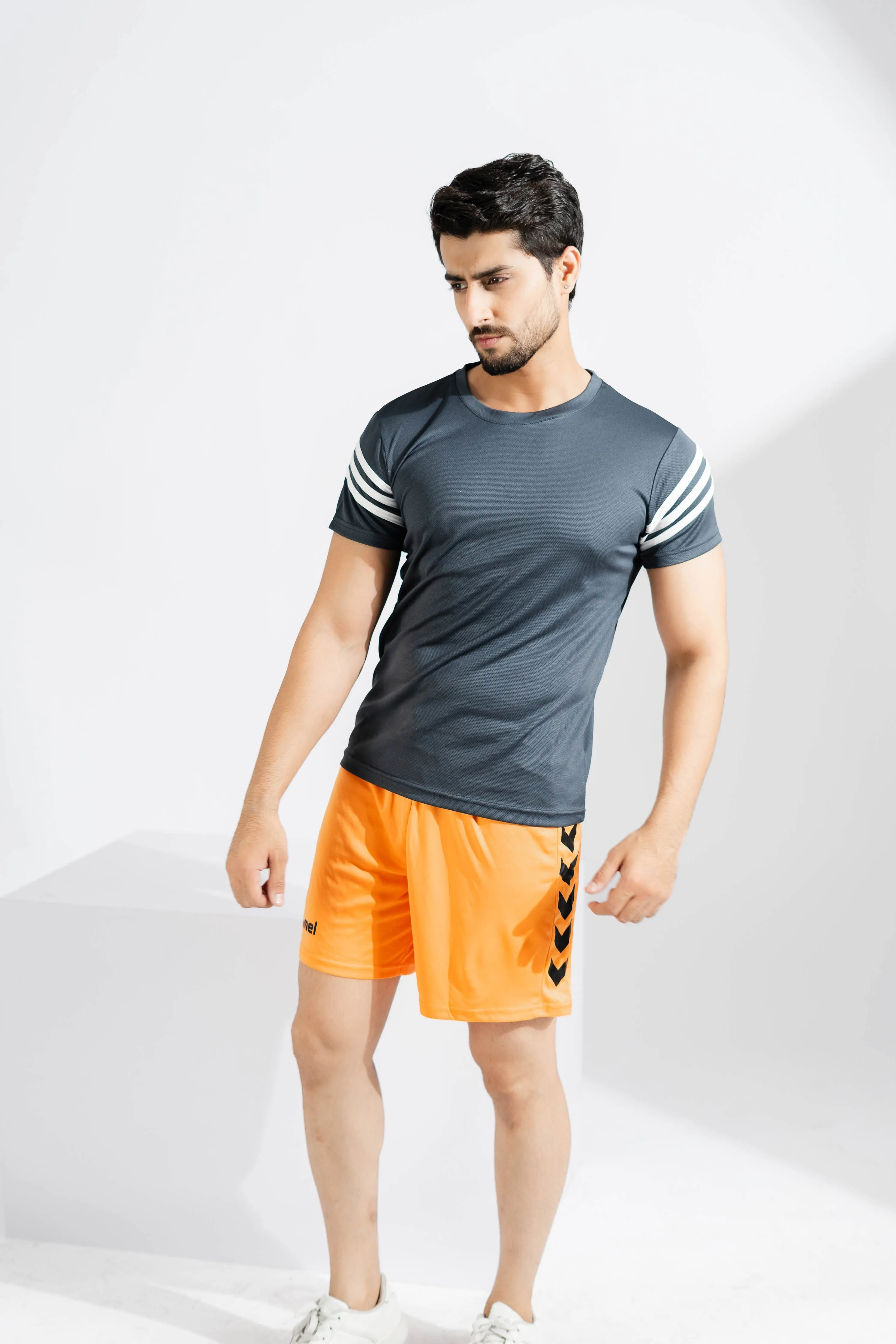 Polo Athletica Men's Shoulder Stripes Activewear Tee Shirt