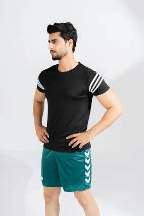 Polo Athletica Men's Shoulder Stripes Activewear Tee Shirt