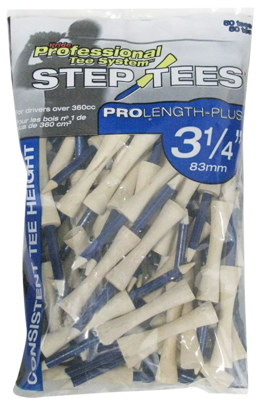 Pride Professional Tee System Step Tees- 3 1/4", 50 pack, Blue