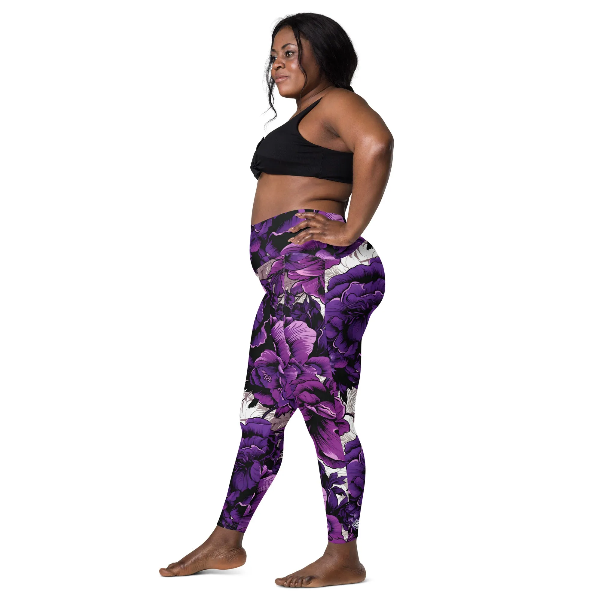 Purple Petals Performance: Women's Running Leggings from Mile After Mile