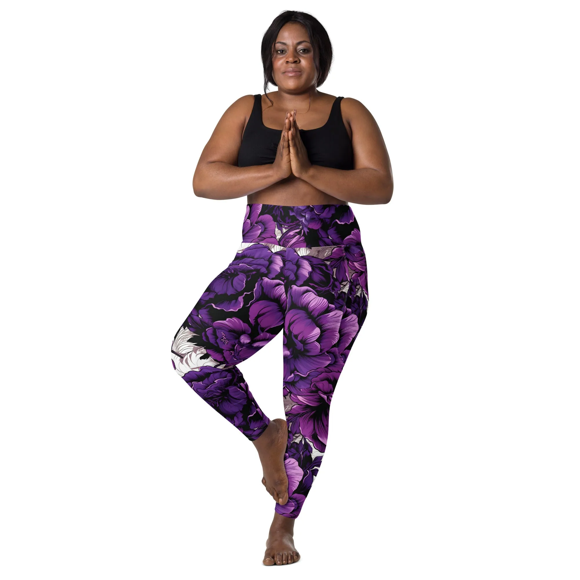 Purple Petals Performance: Women's Running Leggings from Mile After Mile