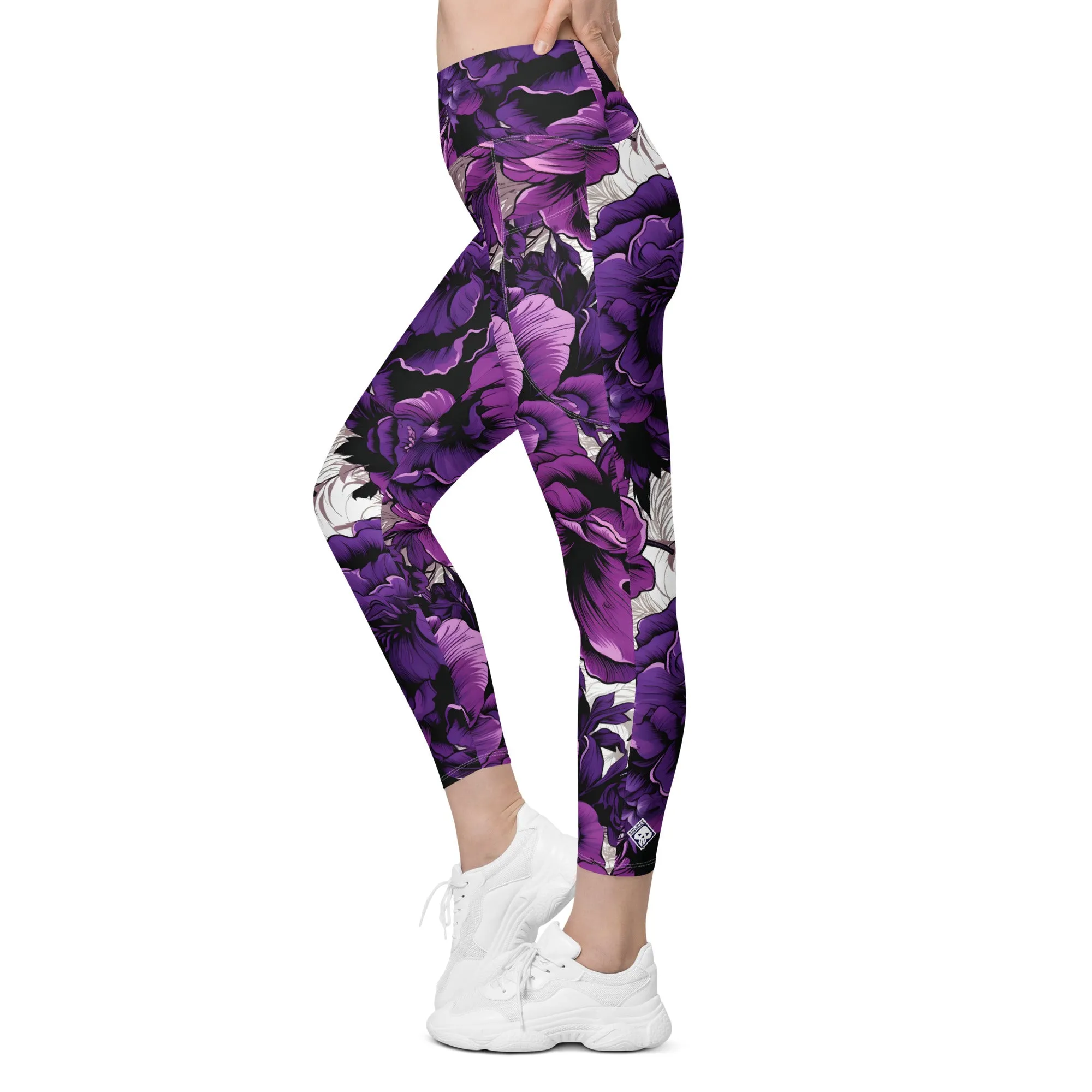 Purple Petals Performance: Women's Running Leggings from Mile After Mile