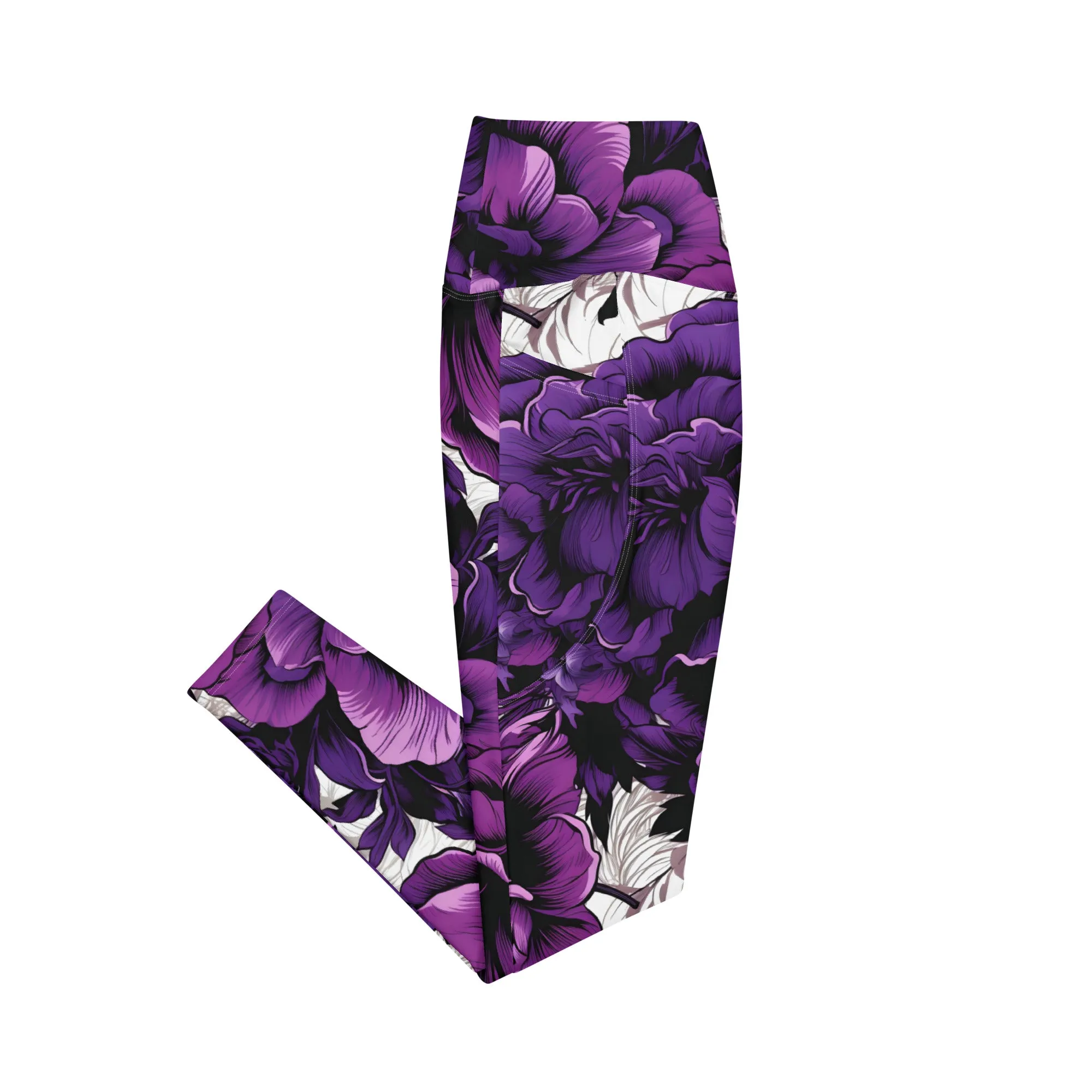 Purple Petals Performance: Women's Running Leggings from Mile After Mile