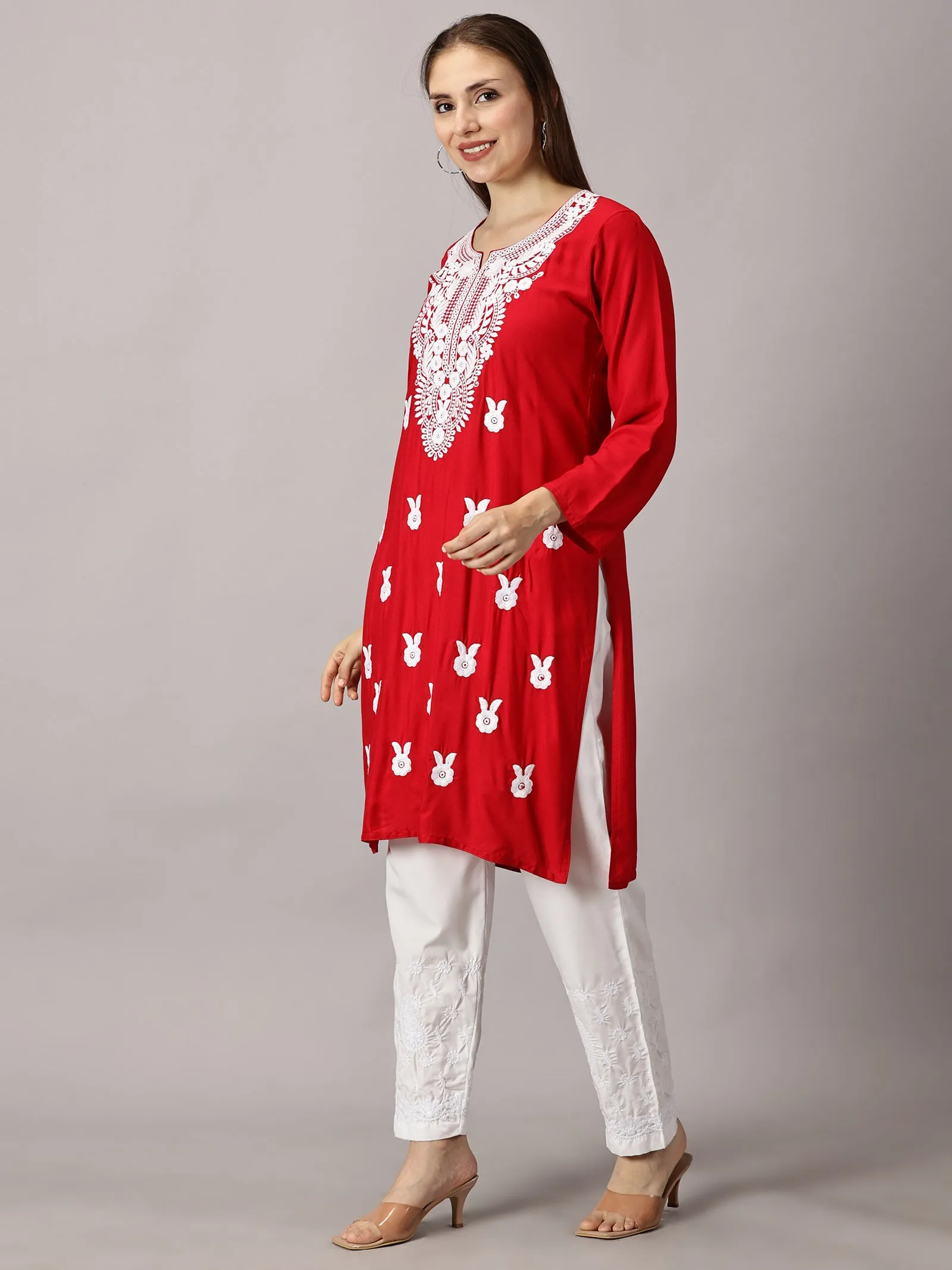 Soft rayon cotton kurti | Embroidered women’s kurti | Traditional ethnic wear