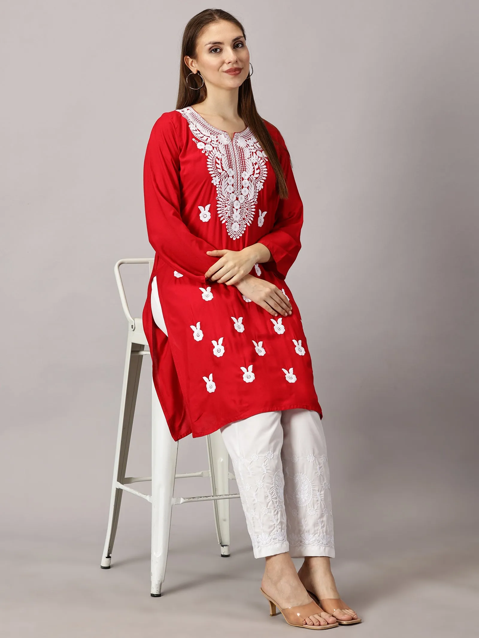 Soft rayon cotton kurti | Embroidered women’s kurti | Traditional ethnic wear