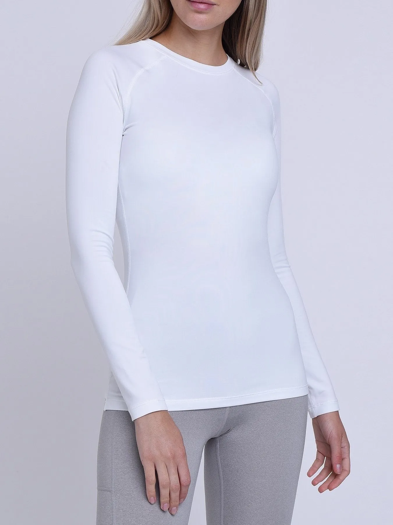 SuperThermal Long Sleeve Compression Base Layer Crew Neck Top for Women With Brushed Inner Fabric