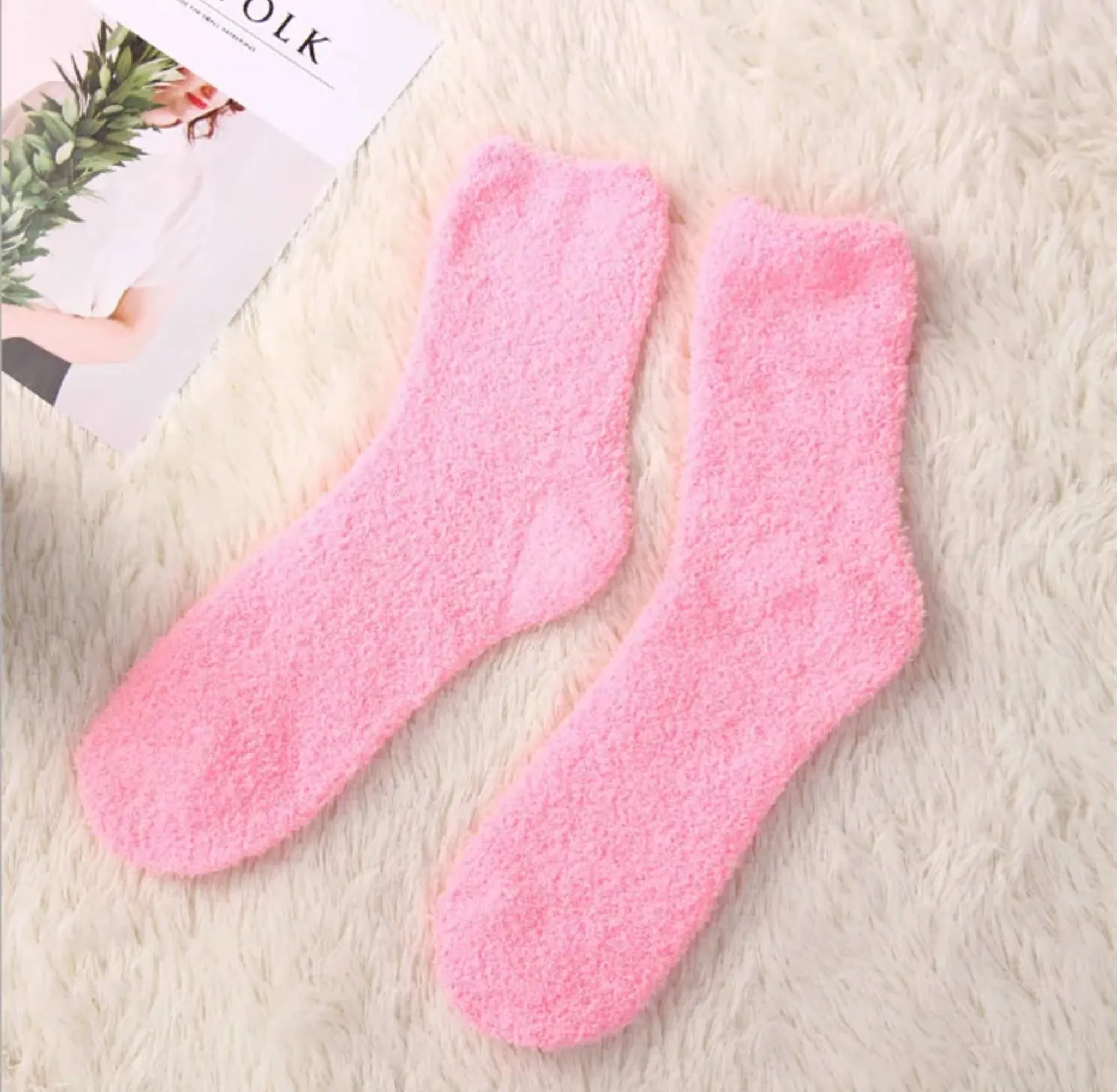 Thermal fuzzy terry socks perfect for winter. 2.50/pair