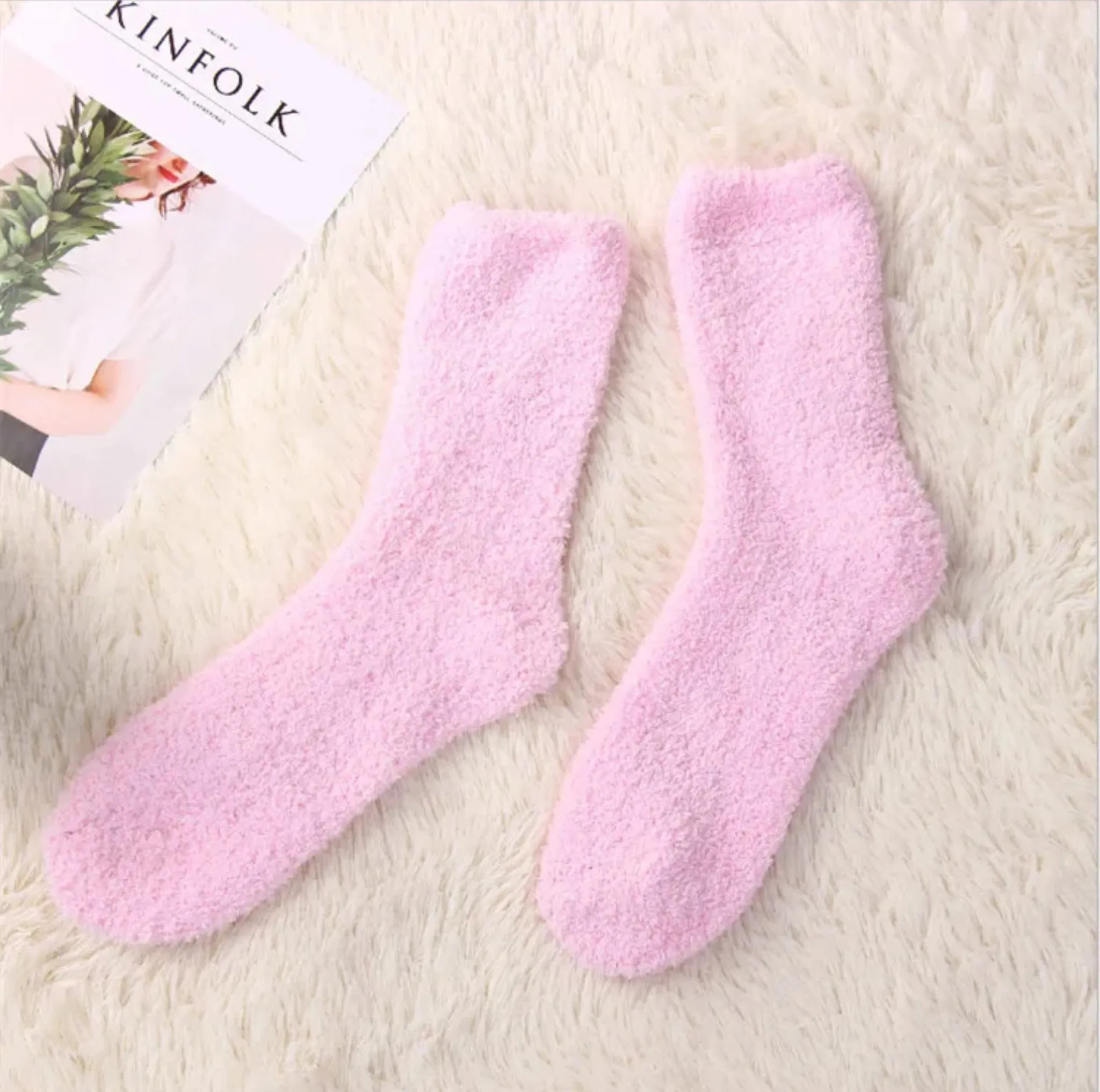 Thermal fuzzy terry socks perfect for winter. 2.50/pair