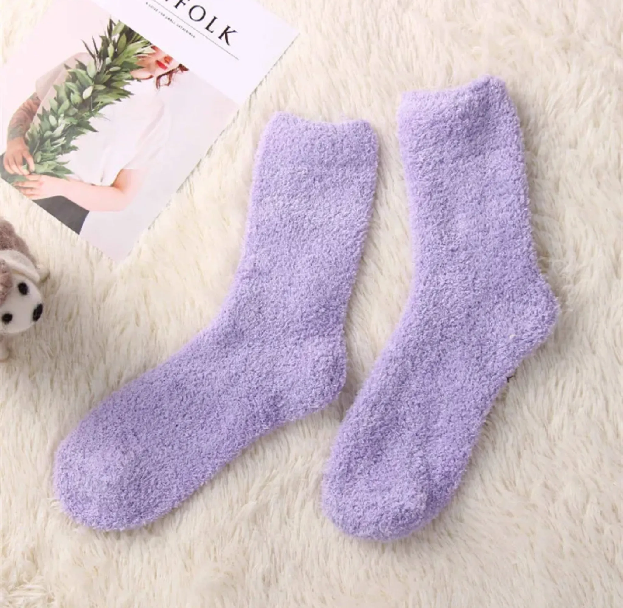 Thermal fuzzy terry socks perfect for winter. 2.50/pair