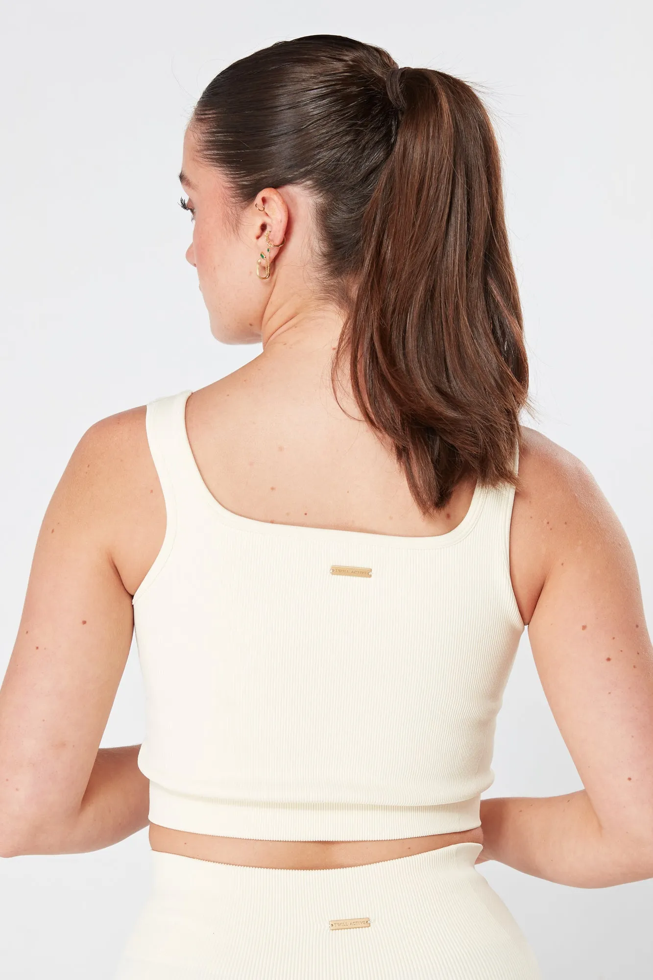 Twill Active Rib Top - CREAM