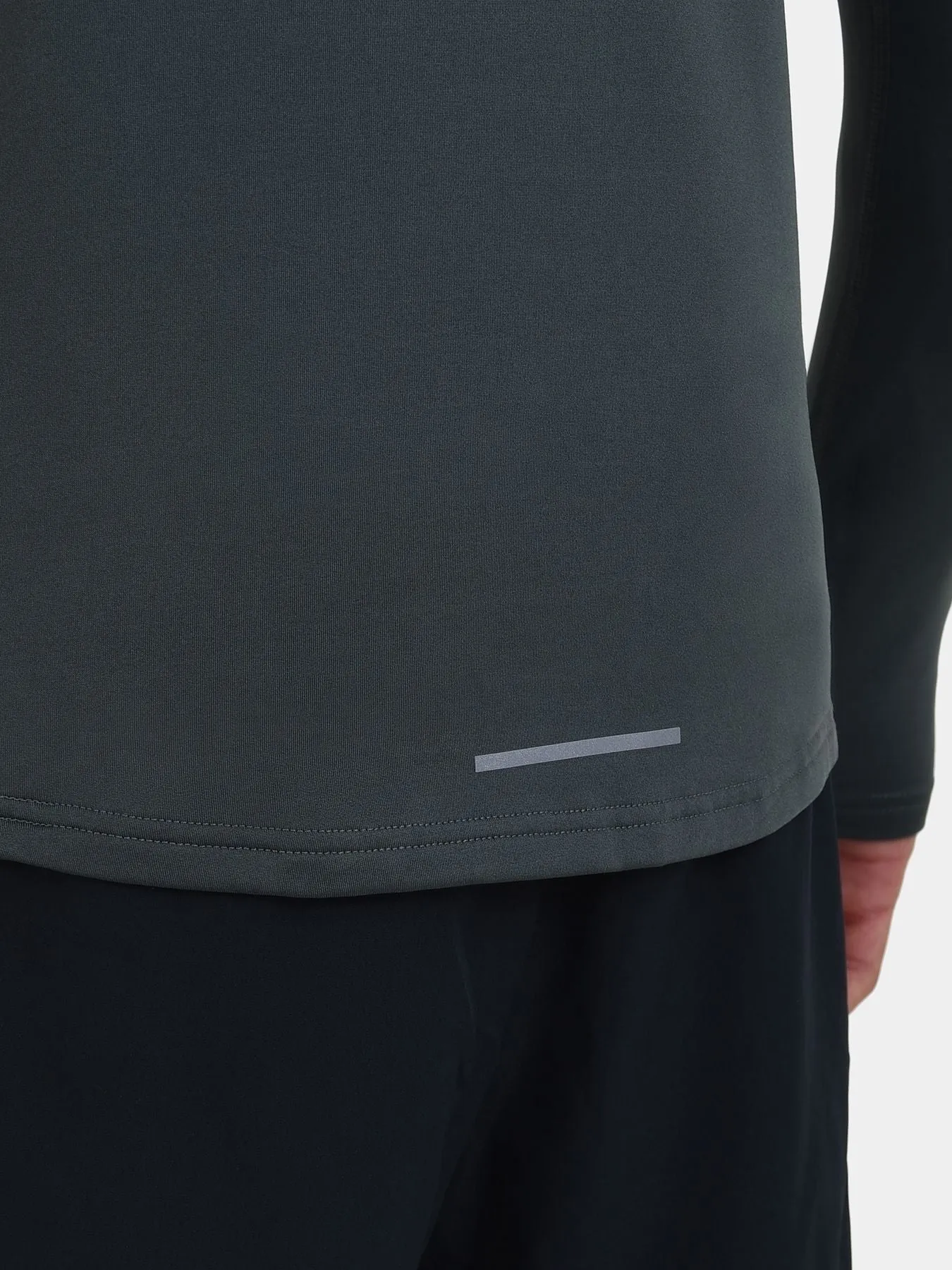 Warm-Up Thermal Long Sleeve Funnel Neck Top For Men With Brushed Inner Fabric, Thumbholes & Reflective Strips