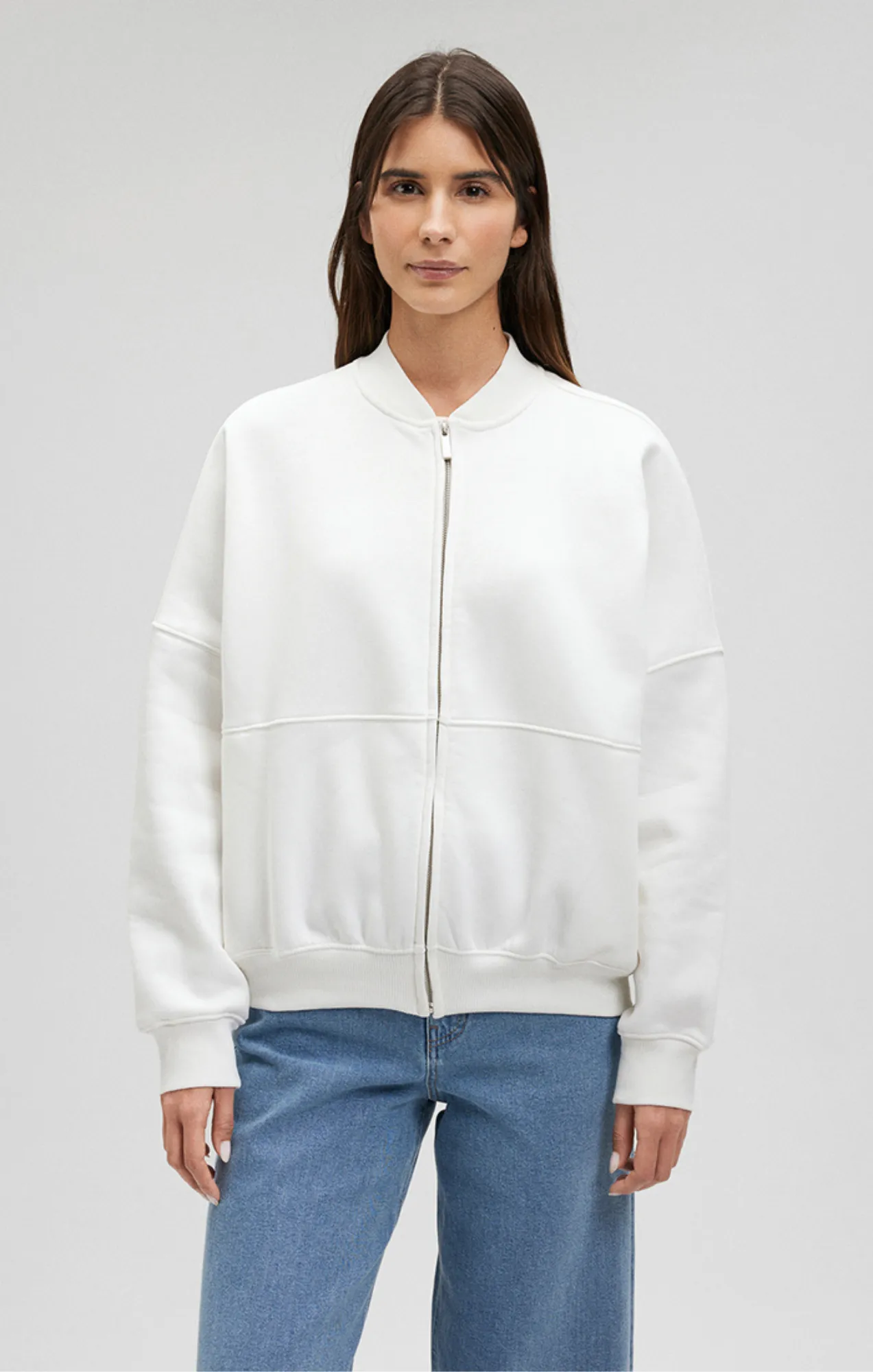 ZIP-UP JACKET IN ANTIQUE WHITE